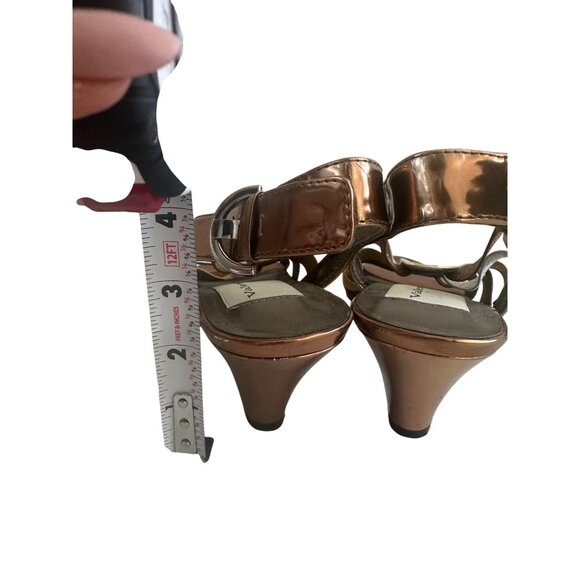 AJ VALENCI Multicolor Metallic Heels Sandals Size 8.5 - Picture 5 of 8